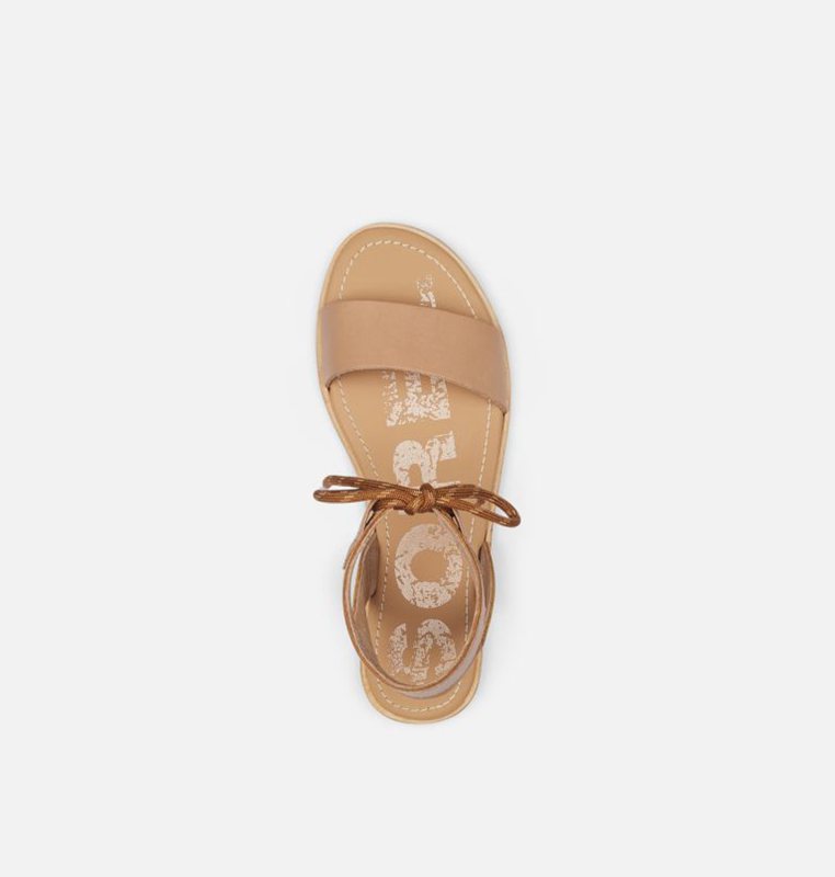 Sandalias Sorel Mujer - Ella™ Ankle Lace Flat Beige - 72154-GWBR